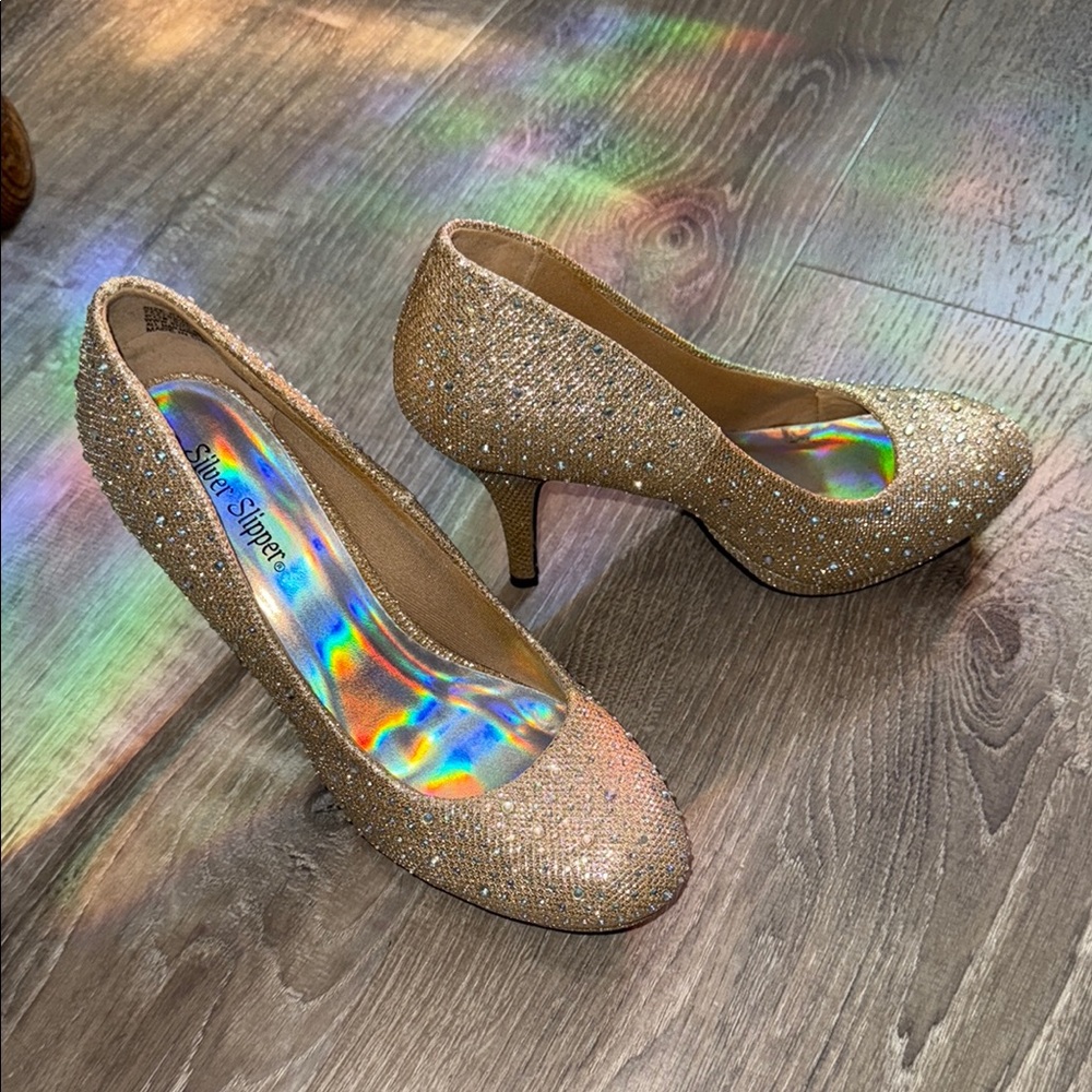 Elegant Gold Heels by